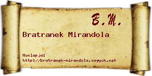 Bratranek Mirandola névjegykártya